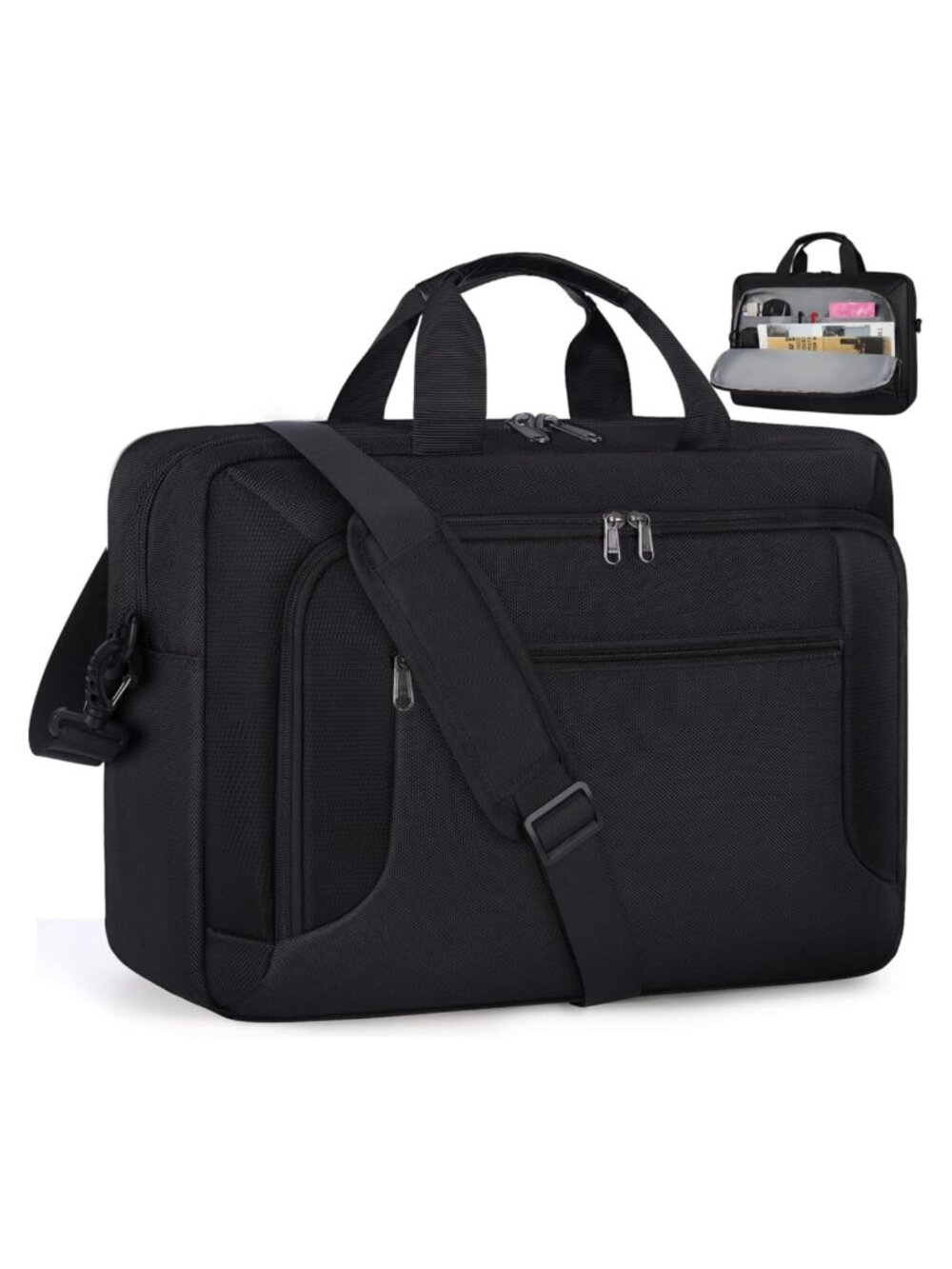 17.3 Inch Waterproof Polyester Laptop Briefcase Messenger Bag for Work Travel